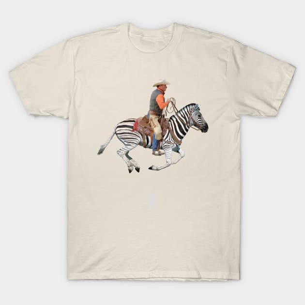 Zebra Cowboy T-Shirt by at1102Studio